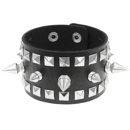 Dark Gothic Punk Star Leather Bracelet Sets
