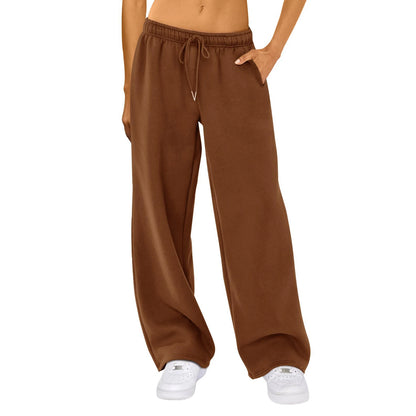 Fashion Comfy Solid Color Drawstring Women Joggers