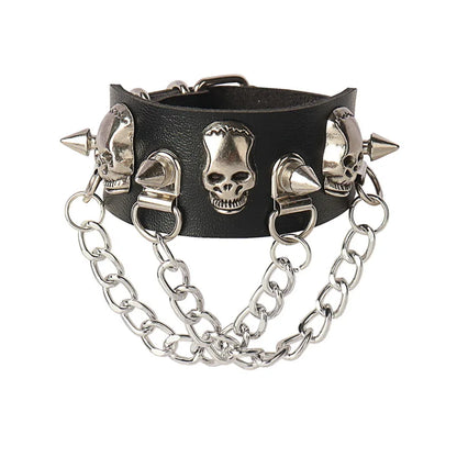 Dark Gothic Punk Star Leather Bracelet Sets