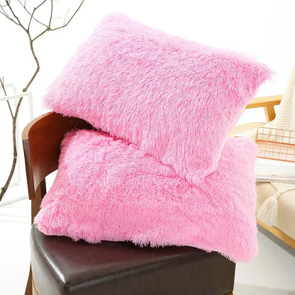 1pc Soft Fur Multi-Colored Pillow Covers