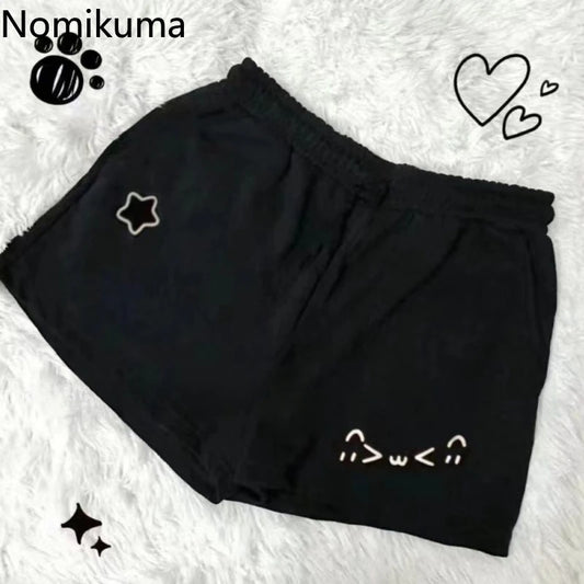 Cotton Cat Kawaii Printed Star Shorts