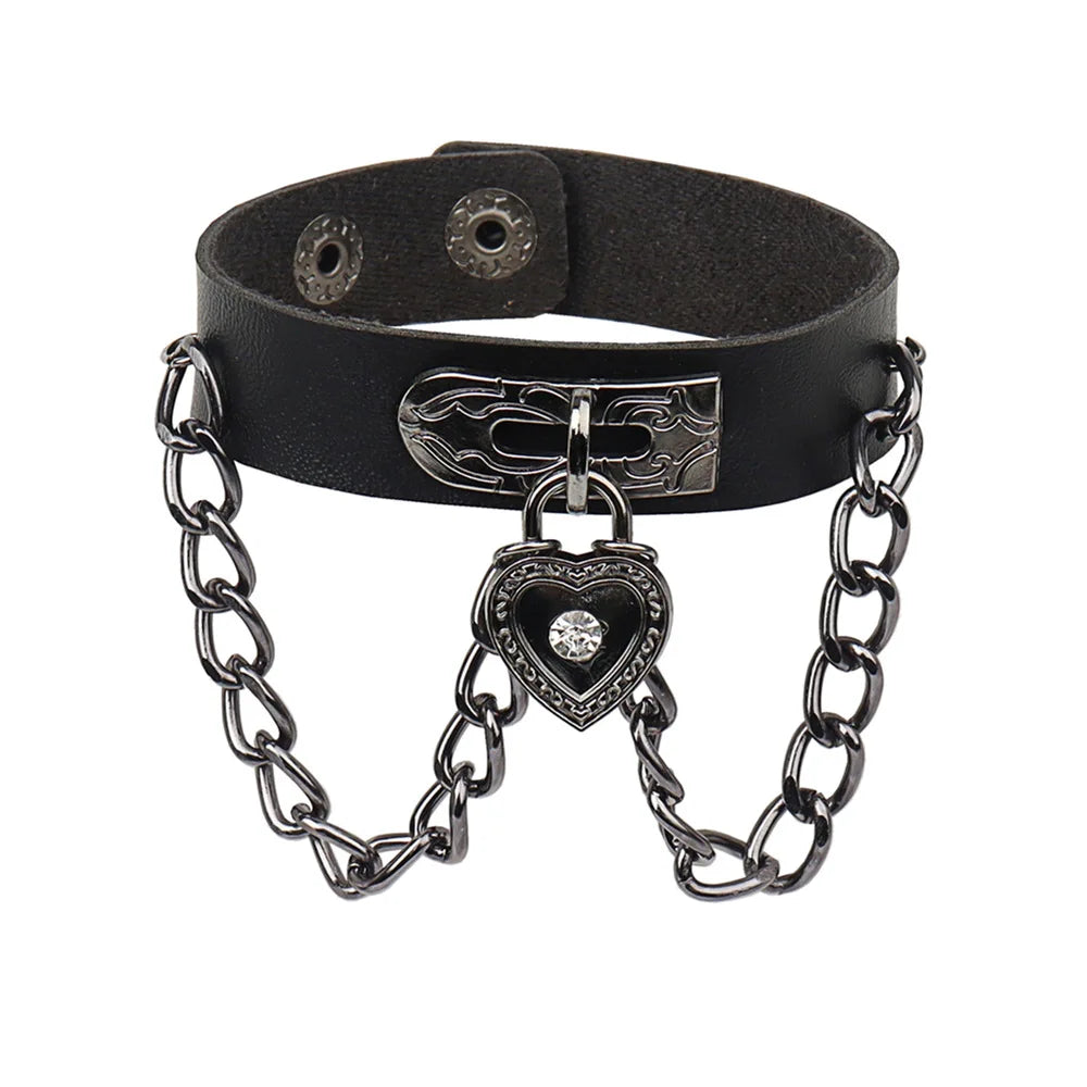 Dark Gothic Punk Star Leather Bracelet Sets