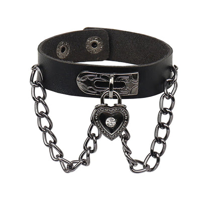 Dark Gothic Punk Star Leather Bracelet Sets