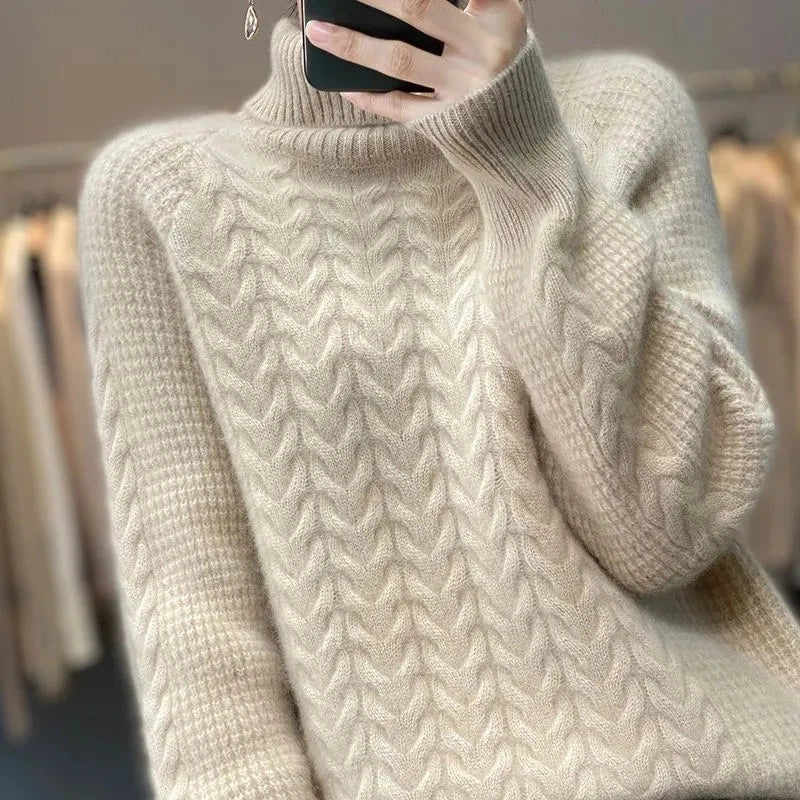 Fashion Cashmere Turtleneck Autumn Knitted Sweater