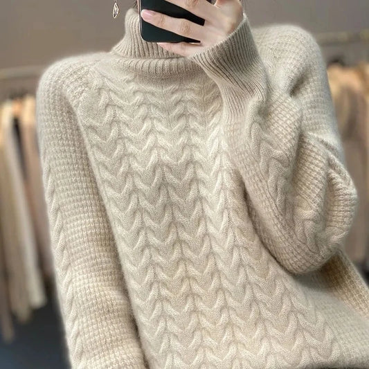 Fashion Cashmere Turtleneck Autumn Knitted Sweater