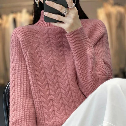 Fashion Cashmere Turtleneck Autumn Knitted Sweater
