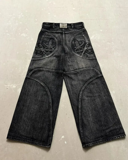 Y2k Goth Printed Retro High Waisted Slouchy Jeans