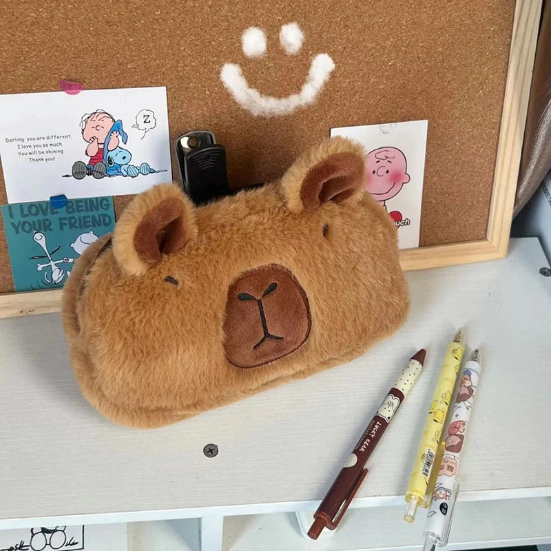 Plush Capybara Animal Cartoon Pencil Storage Bag