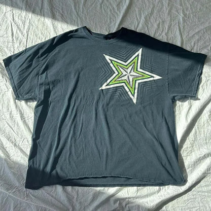 Y2K Graphic Oversized Star Cyber T-Shirt