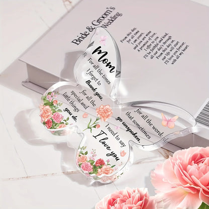 Plastic Engraved Mother's Day Butterfly Display