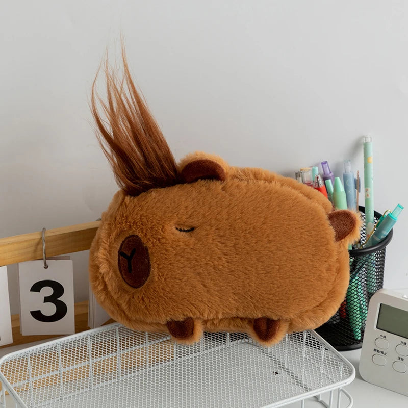 Plush Capybara Animal Cartoon Pencil Storage Bag