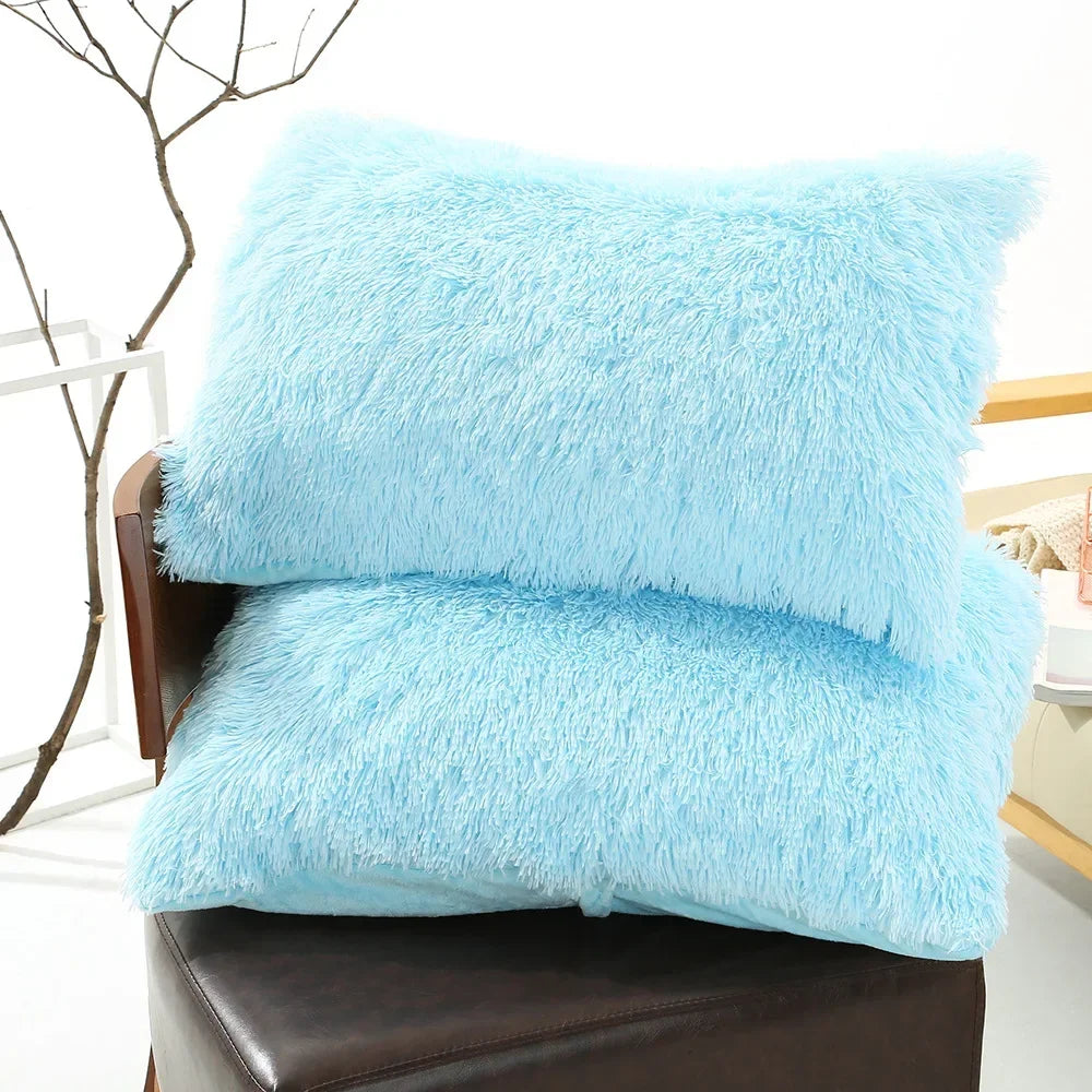 1pc Soft Fur Multi-Colored Pillow Covers