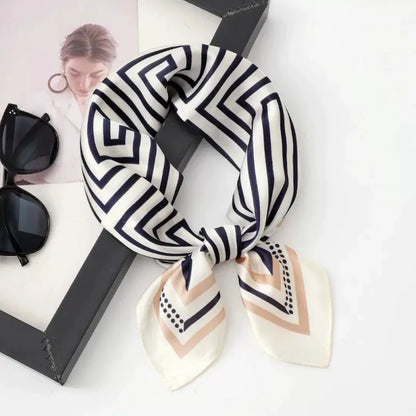 Multi-Colored Stripped Shaped Silk Scarf