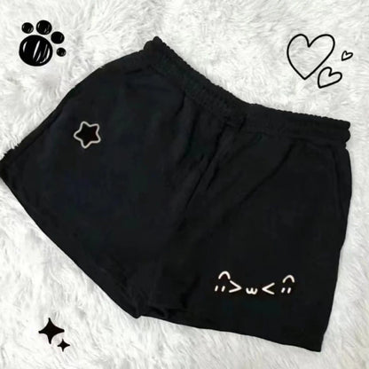 Cotton Cat Kawaii Printed Star Shorts