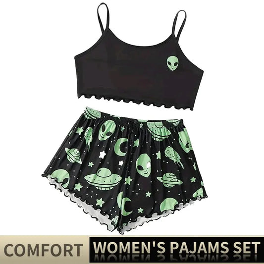 Camisole Comfy Alien Stars Pajama Set