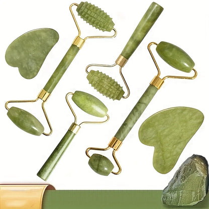 Gua Sha Jade Massage Roller Set